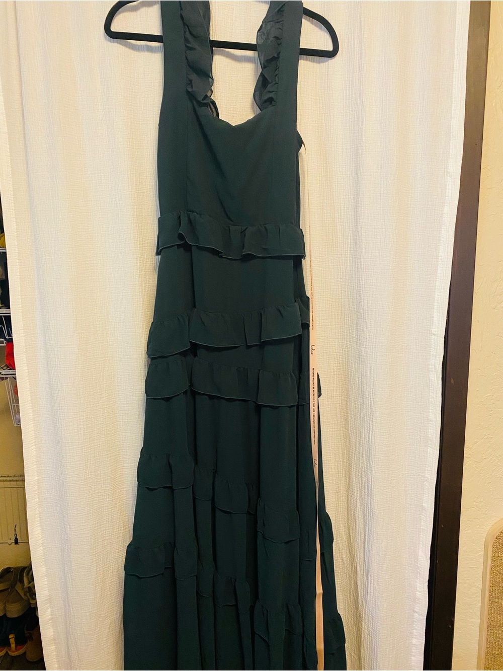 Lulu's Dark Green Ruffle Tiered Maxi Dress